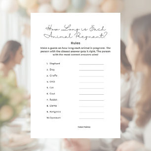 How Long is Each Animal Pregnant Game with Answers Letterhead