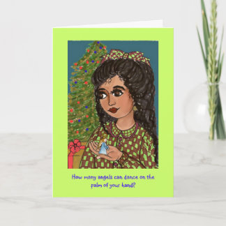 How many angels can dance on the palm of your hand holiday card