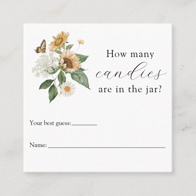How Many Are in the Jar Shower Game Enclosure Card (Front)