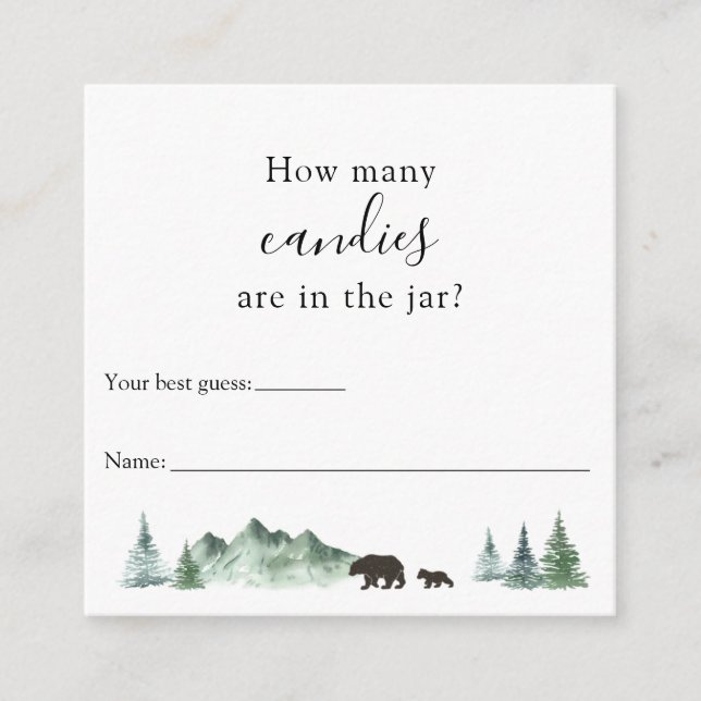 How Many Are in the Jar Shower Game Enclosure Card (Front)