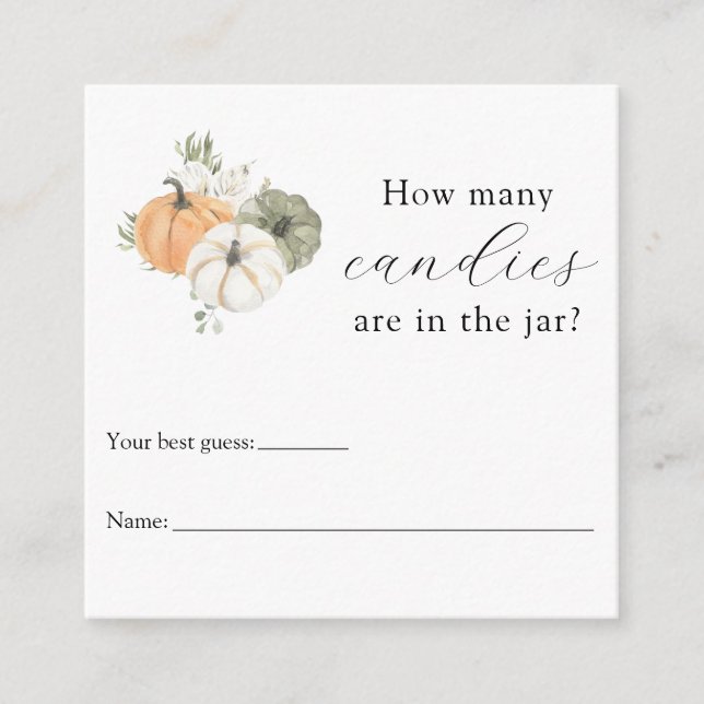 How Many Are in the Jar Shower Game Enclosure Card (Front)