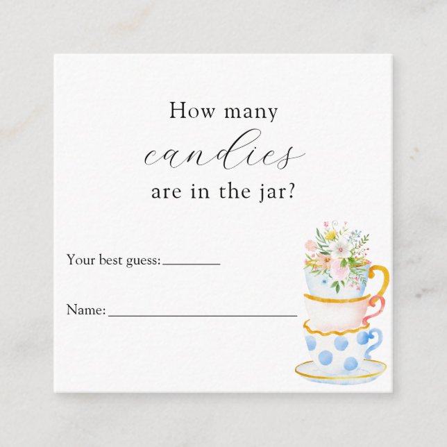 How Many Are in the Jar Shower Game Enclosure Card (Front)
