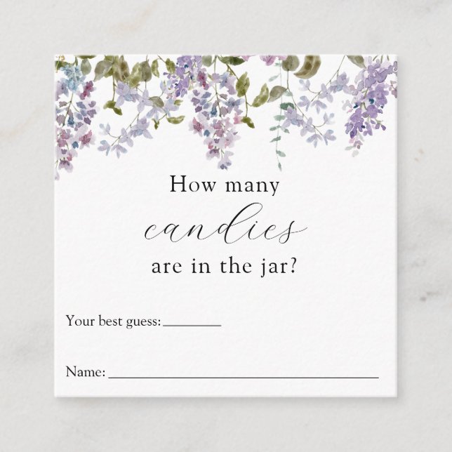 How Many Are in the Jar Shower Game Enclosure Card (Front)