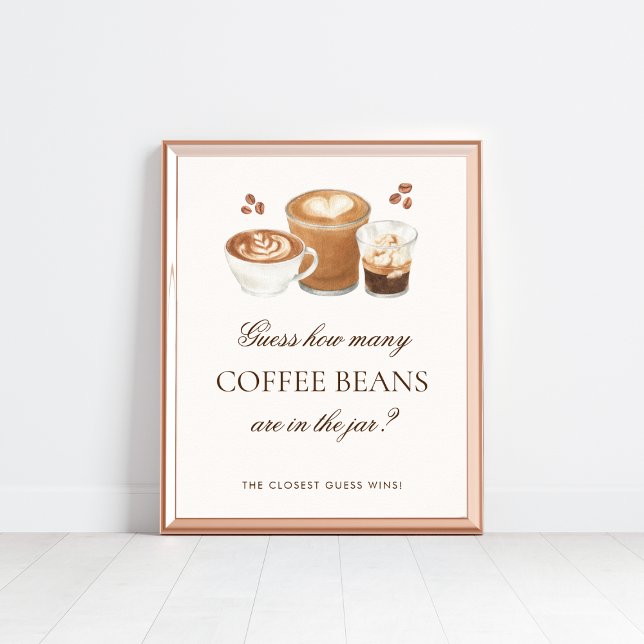 How Many Beans Coffee Bridal Shower Game Sign (Creator Uploaded)