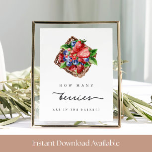 How Many Berries Bridal Shower Guessing Game Sign