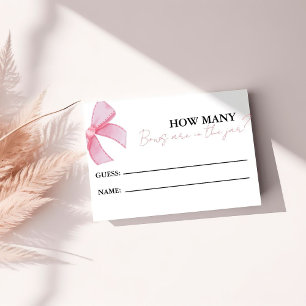 How many bows are in the jar bridal shower game ca enclosure card