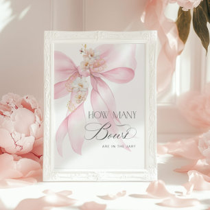 How many Bows Blush pink baby shower  Poster