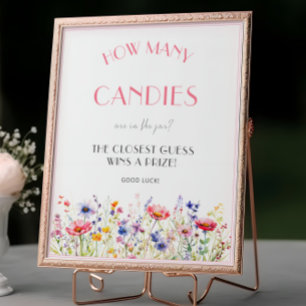 How Many Candies Baby Shower Game Poster
