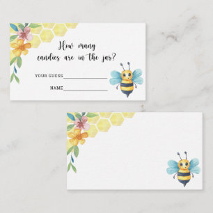  How many candies/ Bee baby shower game Enclosure Card