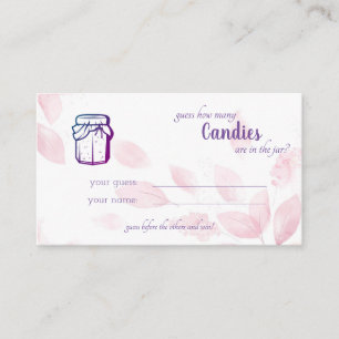 How many Candies Bridal Shower Game Card