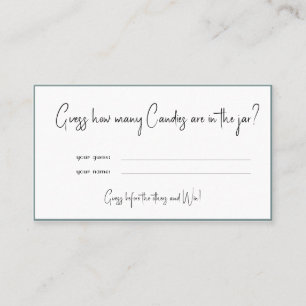 How many Candies Bridal Shower Game Card