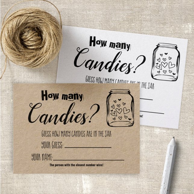 How Many Candies? Bridal Shower Game Card (Creator Uploaded)