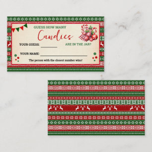 How Many Candies Game Ugly Sweater Card