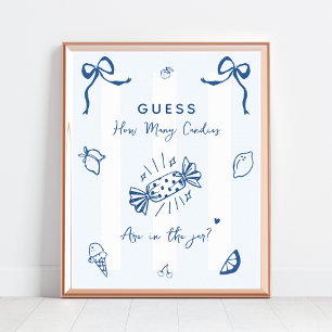 How Many Candies Italian Baby Shower Game Sign