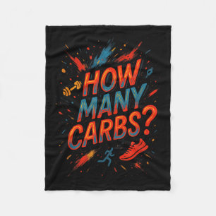 How Many Carbs_ - Funny Diabetic Humour Fleece Blanket