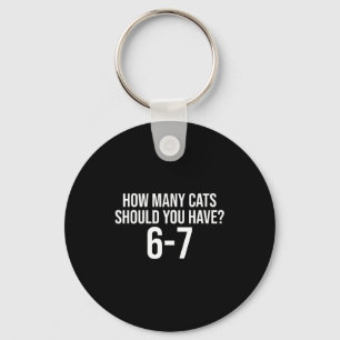 How Many Cats Should You Have 6-7 Funny 67 Meme Ca Keychain