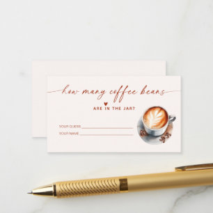 How Many Coffee Beans Bridal Shower Game Enclosure Card