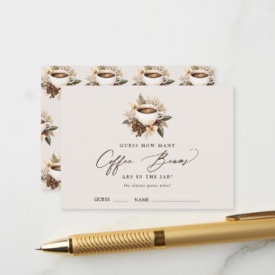 How Many Coffee Beans Floral Coffee Bridal Shower Enclosure Card