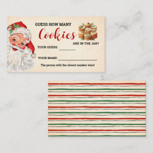 How Many Cookies Santa Christmas Game Card