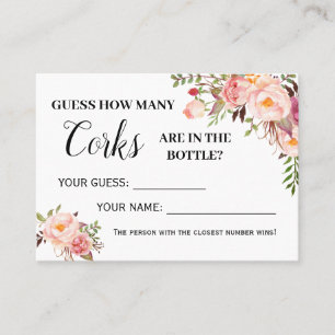 How many corks game english spanish shower card
