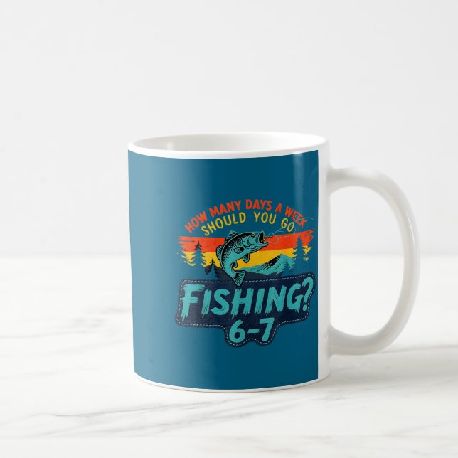 How Many Days A Week Should You Go Fishing  Coffee Mug (Right)