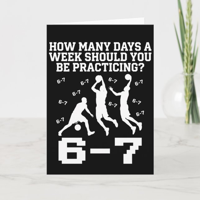 How Many Days Funny 67 Meme Basketball Saying Card (Front)