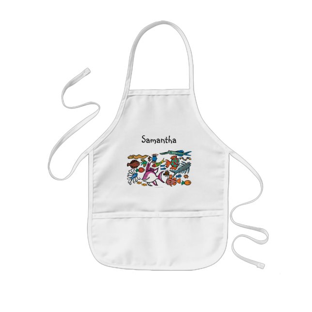 How Many Different Fish Can You See? Kids Apron (Front)
