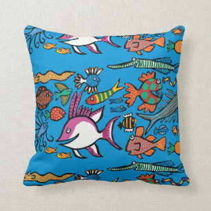How Many Different Fish Can You See? Throw Pillow