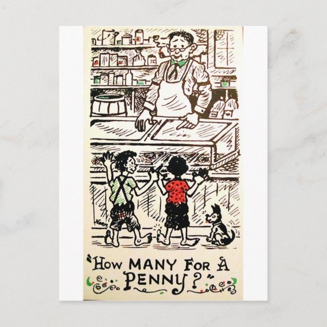 How many for a penny? postcard (Front)