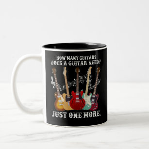 How Many Guitars Gift For Guitar Player Two-Tone Coffee Mug