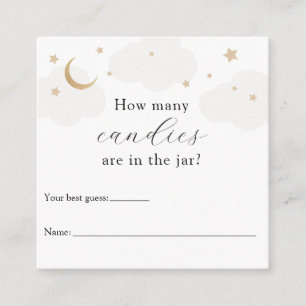 How Many in the Jar Grey Moon Baby Shower Game Enclosure Card