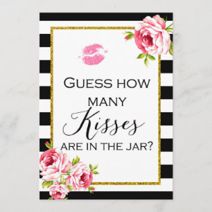 How Many Kisses are in the Jar 5x7" Sign Invitation