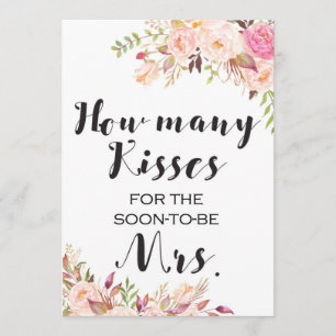 How Many Kisses are in the Jar 5x7" Sign Invitation