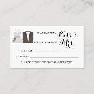 How Many Kisses for Mrs B & G Shower game card