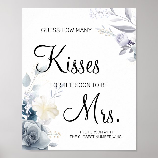 How many kisses for soon to be Mrs shower game Poster (Front)