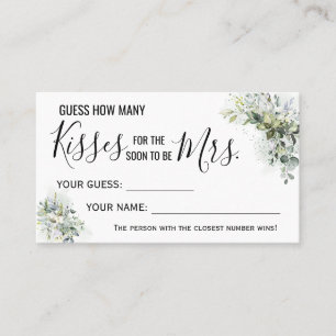 How many Kisses for the soon to be Mrs game card