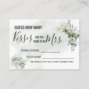 How many kisses for the soon to be Mrs game card