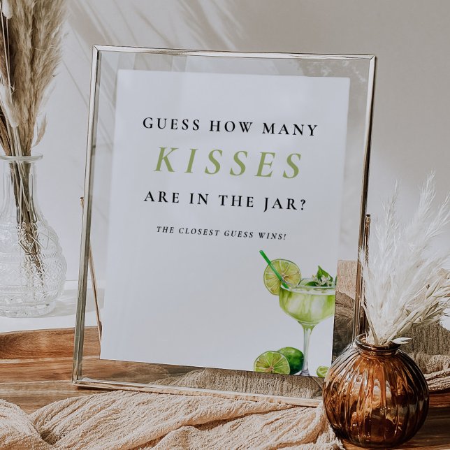 How Many Kisses Mexican Fiesta Bridal Shower Sign (Creator Uploaded)