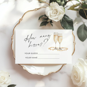 How many kisses Pearls and Prosecco bridal game Enclosure Card