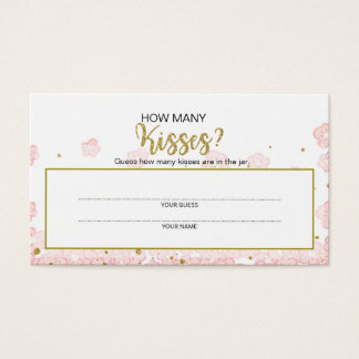 How Many Kisses Pink Gold Glitter Floral
