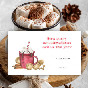  How many marshmallow game - Hot cocoa baby shower Enclosure Card