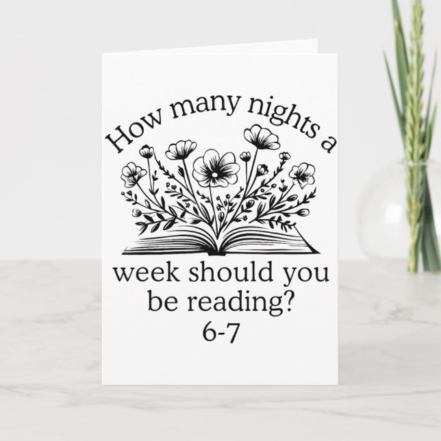 How Many Night A Week Should You Be Reading 67 Mem Card (Front)