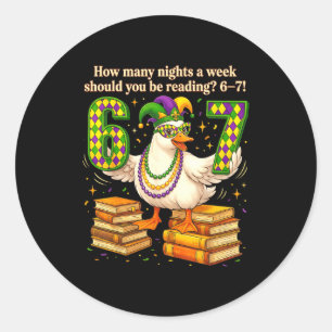 How Many Night A Week Should You Be Reading 67 Tea Classic Round Sticker