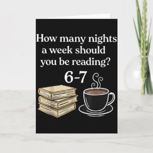 How Many Nights 6 7 Meme Funny Reading Book Lovers Card
