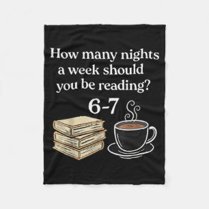 How Many Nights 6 7 Meme Funny Reading Book Lovers Fleece Blanket