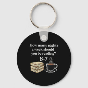 How Many Nights 6 7 Meme Funny Reading Book Lovers Keychain