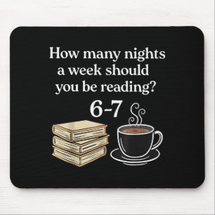 How Many Nights 6 7 Meme Funny Reading Book Lovers Mouse Pad