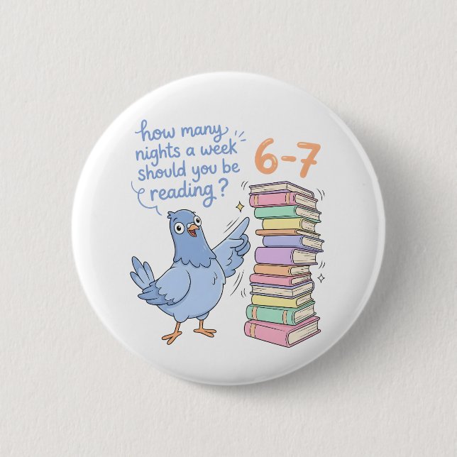 How Many Nights a Week Should You Be Reading? 67 2 Inch Round Button (Front)