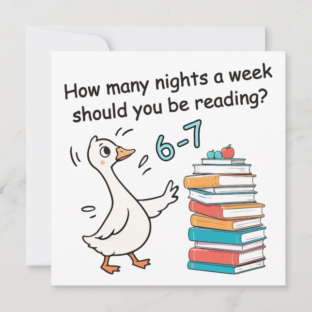How Many Nights a Week Should You Be Reading 6-7 Invitation (Front)