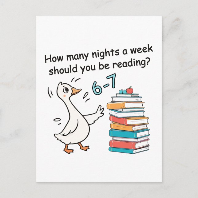 How Many Nights a Week Should You Be Reading 6-7 Postcard (Front)